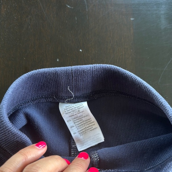 Crewcuts Blue Stretchy Leggings with Velvet Sheen - Picture 2 of 2